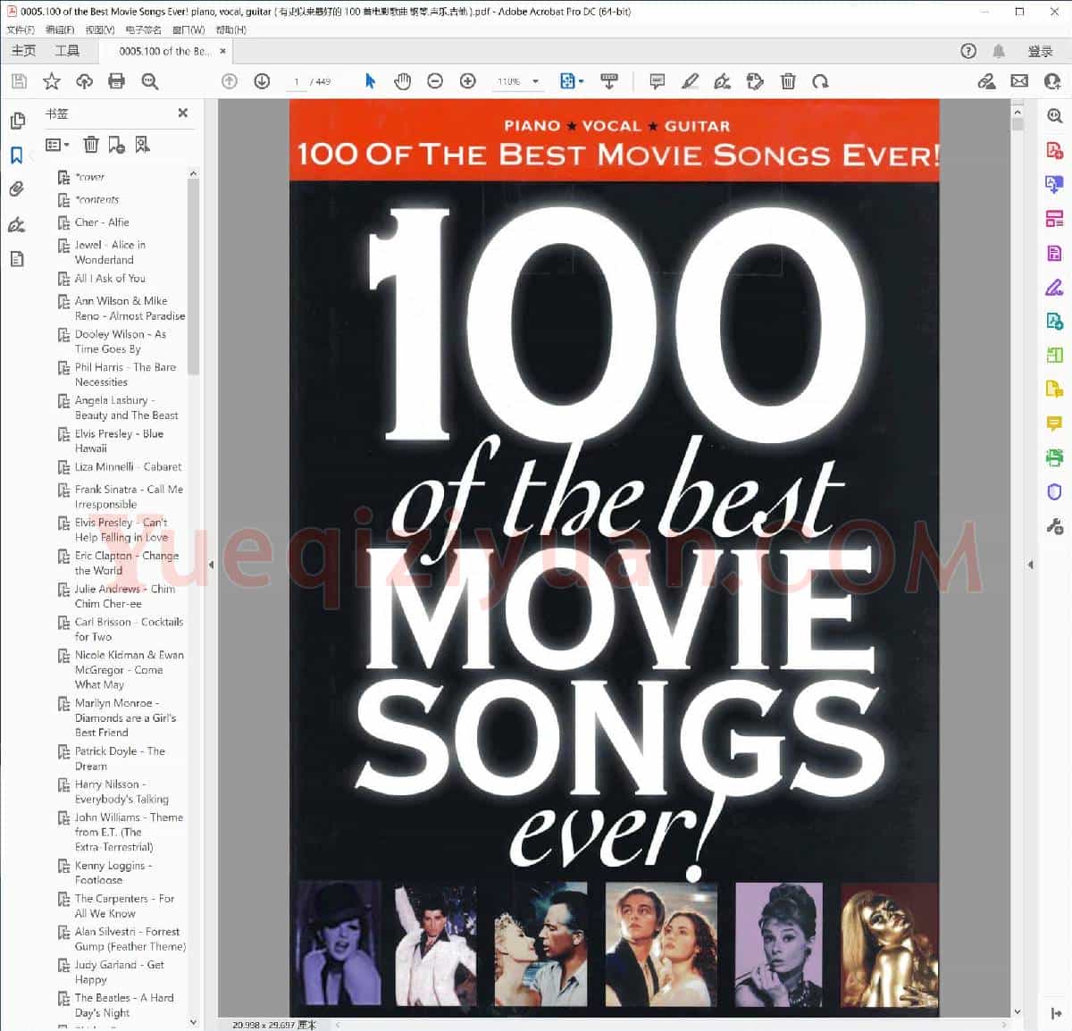 100首最佳电影歌曲精选(钢琴声乐吉他).pdf