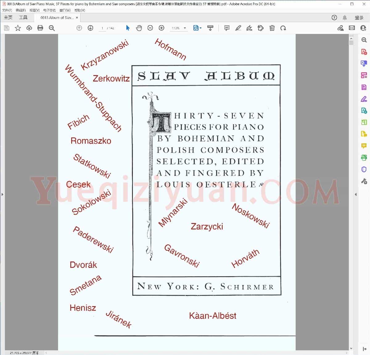 斯拉夫钢琴曲集37首波西米亚与斯拉夫作曲家钢琴作品.pdf